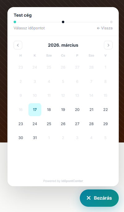 Dátum kiválasztása